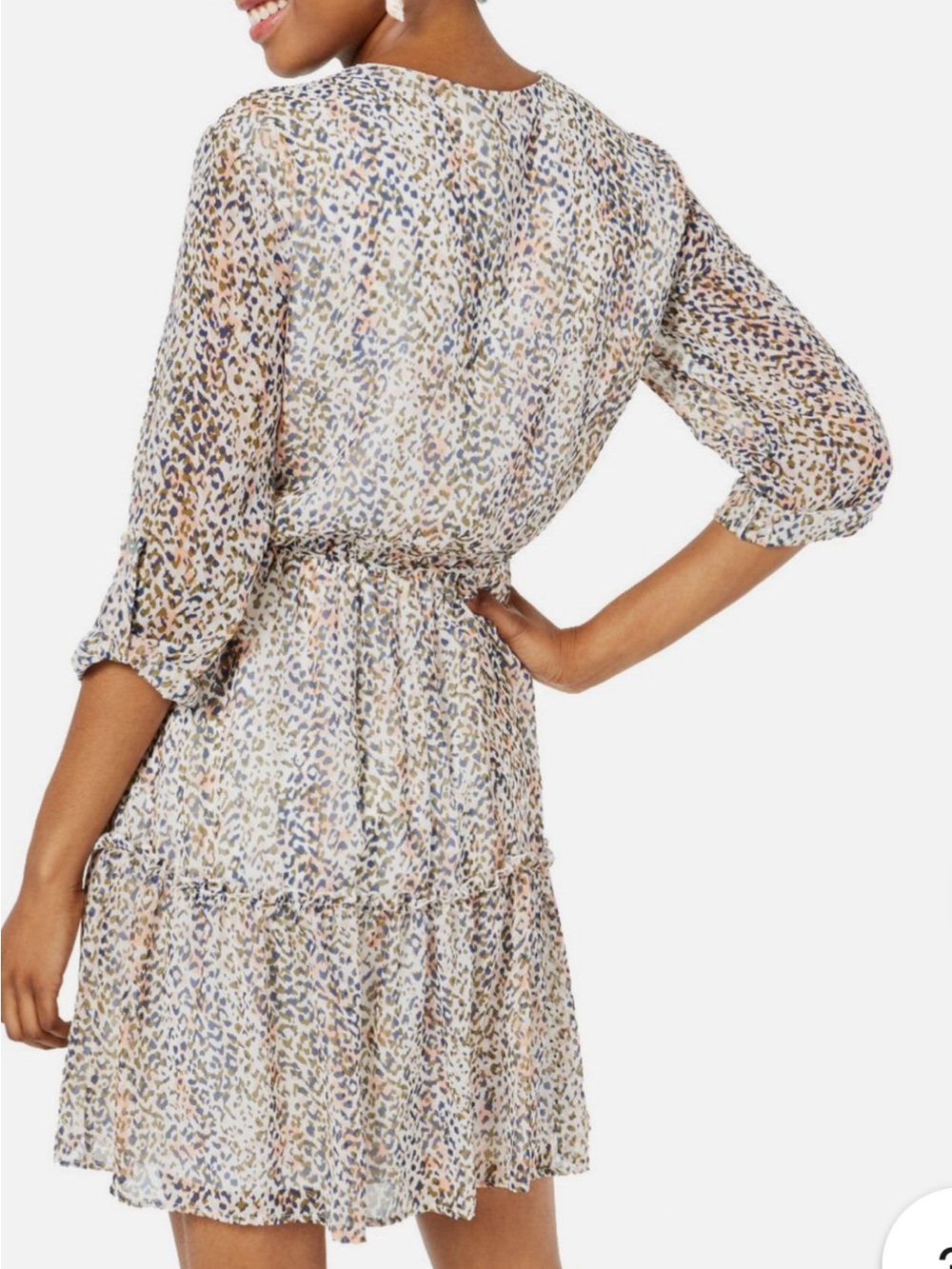 City Vibe Light Leopard print a line mini Dress - Multicolor